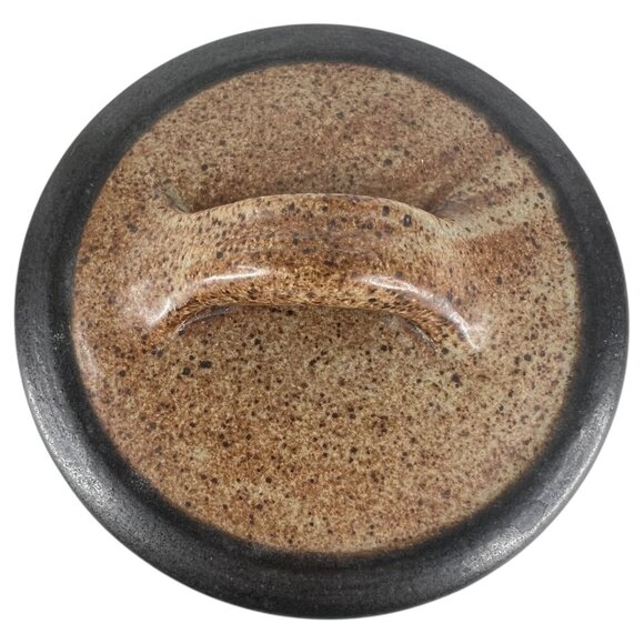 Vintage Hand Thrown Studio Pottery Stoneware Small Lidded Casserole Dish Handles - Picture 10 of 11